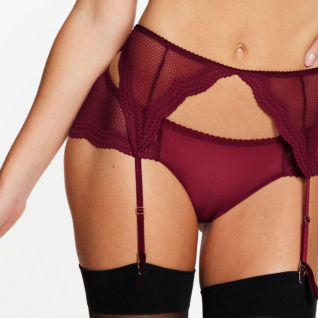 Signature Lace Garter Black Cherry - WearPear